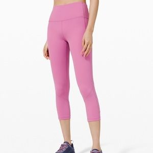 Lululemon pink cropped leggings size 6